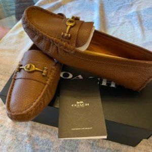 Coach Leather Saddle slip on